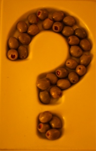 Question mark olives